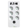 PB6TUF - Boîtier de protection Eaton 6 prises Tel@ FR 10 A, entrée Schuko, sortie 6 prises FR, 2 ports de charge USB